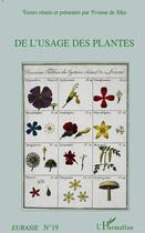 Couverture du livre « De l'usage des plantes » de  aux éditions L'harmattan