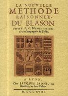 Couverture du livre « La nouvelle méthode raisonnée du blason » de Claude-François Ménestrier aux éditions Maxtor