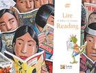 Couverture du livre « Lire ; reading » de Guillaume Trannoy et Regine Bobee aux éditions Leon Art Stories