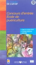 Couverture du livre « Concours d'entrée école de puériculture ; 2002-2005 » de Aphp aux éditions Lamarre