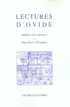 Couverture du livre « Lectures d'Ovide » de Emmanuel Bury aux éditions Belles Lettres