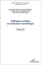 Couverture du livre « Politiques sociales et croissance economique - vol02 - xxiie journees de l association d economie so » de Maurau/Lebon/Gavrel aux éditions Editions L'harmattan