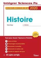 Couverture du livre « Intégrer Sciences Po ; histoire ; concours commun des IEP 2020 (4e édition) » de Thibaut Klinger aux éditions Vuibert
