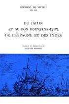 Couverture du livre « Japon et du bon gouvernement de l'espagne et des indes » de De Vivero Rodrigo aux éditions Ehess