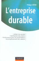 Couverture du livre « L'entreprise durable » de Philippe Detrie aux éditions Dunod