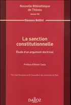 Couverture du livre « La sanction constitutionnelle Tome 152 » de Eleonora Bottini aux éditions Dalloz