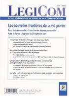 Couverture du livre « REVUE LEGICOM T.43 ; les nouvelles frontières de la vie privée » de  aux éditions Victoires