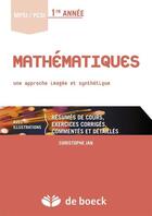 Couverture du livre « Mathématiques ; une approche imagée et synthétique » de Christophe Jan aux éditions De Boeck Superieur