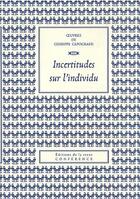 Couverture du livre « Incertitudes sur l'individu » de Giuseppe Capograssi aux éditions Conference