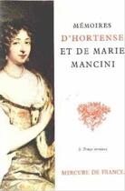 Couverture du livre « Memoires » de Mancini aux éditions Mercure De France