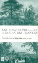 Couverture du livre « Les Bonnes Feuilles Du Jardin Des Plantes » de Philippe Taquet aux éditions Art Lys