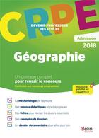 Couverture du livre « CRPE ; devenir professeur des écoles ; geographie (édition 2018) » de Mustapha Boudjedra aux éditions Belin Education