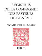 Couverture du livre « Registres de la compagnie des pasteurs de geneve » de  aux éditions Librairie Droz