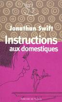 Couverture du livre « Instructions aux domestiques » de Swift/Detambel aux éditions Mercure De France