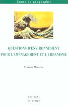 Couverture du livre « Geographie De L'Environnement » de Francois Mancebo aux éditions Editions Du Temps