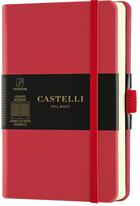 Couverture du livre « Carnet aquarela poche quadrille rouge corail » de Castelli aux éditions Castelli Milano