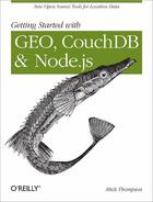 Couverture du livre « Getting started with GEO, CouchDB & Node.js » de Mick Thompson aux éditions O Reilly