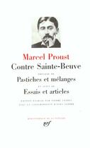 Couverture du livre « Contre sainte-beuve / essais et articles / pastiches et melanges » de Marcel Proust aux éditions Gallimard