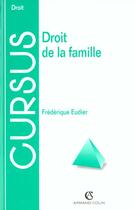 Couverture du livre « Droit De La Famille » de Etudier aux éditions Armand Colin