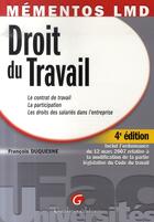 Couverture du livre « Droit du travail (4e édition) » de Francois Duquesne aux éditions Gualino