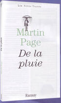 Couverture du livre « De la pluie » de Martin Page aux éditions Ramsay