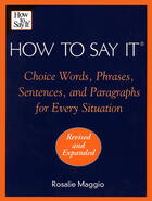 Couverture du livre « How To Say It » de Maggio Rosalie aux éditions Penguin Group Us