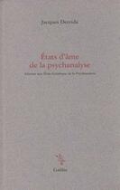 Couverture du livre « Etats d'ame de la psychanalyse » de Jacques Derrida aux éditions Galilee