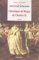 Couverture du livre « Chronique du règne de charles IX » de Prosper Merimee aux éditions Alteredit