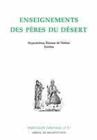 Couverture du livre « Enseignements des pères du désert » de Abadie P aux éditions Bellefontaine