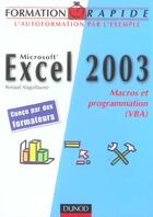 Couverture du livre « Microsoft Excel 2003 ; Macros Et Programmation » de Renaud Alaguillaume aux éditions Dunod