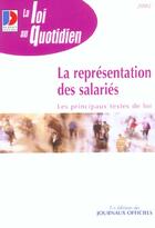 Couverture du livre « La representation des salaries » de  aux éditions Documentation Francaise