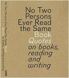 Couverture du livre « No two persons ever read the same book » de Dooreman / Van Aken aux éditions Luster