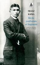Couverture du livre « Récits posthumes et fragments » de Franz Kafka aux éditions Actes Sud