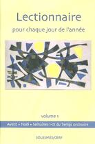 Couverture du livre « Lectionnaire pour les jours de l'année t.1 » de  aux éditions Cerf