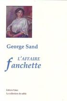 Couverture du livre « L'affaire fanchette » de George Sand aux éditions Paleo