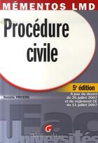 Couverture du livre « Procédure civile (5e édition) » de Natalie Fricero aux éditions Gualino