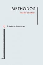 Couverture du livre « METHODOS T.6 ; science et littérature » de  aux éditions Savoirs Et Textes