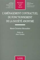 Couverture du livre « Amenagement contractuel fonct. » de Monsallier Marie-Chr aux éditions Lgdj
