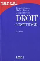 Couverture du livre « Droit constitutionnel » de Hamon/Burdeau aux éditions Lgdj