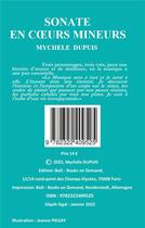 Couverture du livre « Sonate en coeurs mineurs » de Mychele Dupuis aux éditions Books On Demand