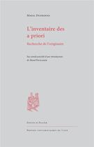 Couverture du livre « L'inventaire des a priori - recherche de l'originaire » de Mikel Dufrenne aux éditions Pu De Caen