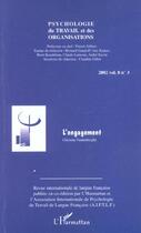Couverture du livre « L'engagement » de Revue Psychologie Du Travail Et Des Organisations aux éditions L'harmattan