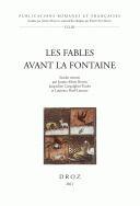 Couverture du livre « Les fables avant la fontaine » de  aux éditions Droz