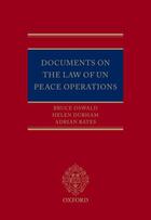 Couverture du livre « Documents on the Law of UN Peace Operations » de Bates Adrian aux éditions Oup Oxford