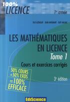 Couverture du livre « Les mathématiques en licence t.1 (3e édition) » de Azoulay+Avignant+Aul aux éditions Ediscience
