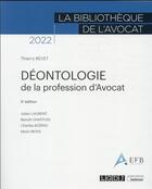Couverture du livre « Déontologie de la profession d'avocat (5e édition) » de Collectif et Thierry Revet aux éditions Lgdj