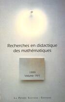 Couverture du livre « Recherche didac math 19/1 » de  aux éditions La Pensee Sauvage Editions