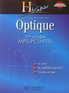 Couverture du livre « Optique ; 1e annee mpsi, ptsi, pcsi » de Jean-Marie Brebec aux éditions Hachette Education