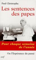 Couverture du livre « Les sentences des papes » de Paul Christophe aux éditions Cerf