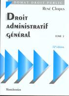 Couverture du livre « Droit administratif 2 » de Rene Chapus aux éditions Lgdj